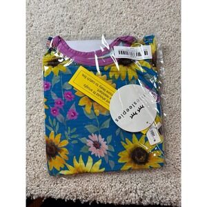 Little Sleepies Pajama Set Kids 12-18mo Blue Sunflower Fields Floral Bamboo PJs